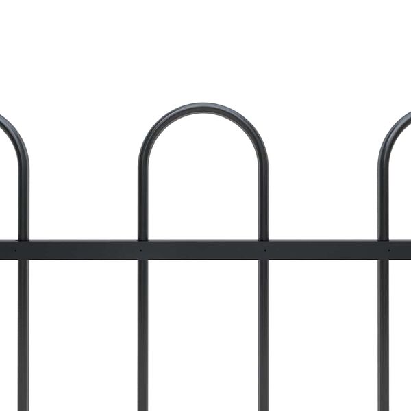 vidaXL Garden Fence with Hoop Top Steel 1070x60 cm Black