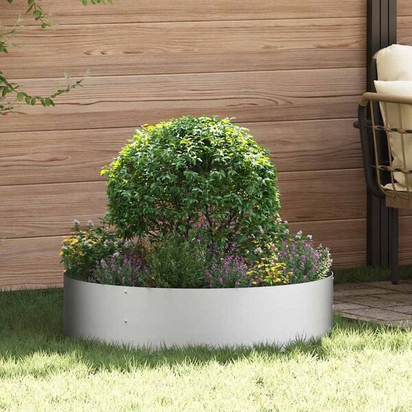 vidaXL Planter Ring Silver 80 x 80 x 20 cm Galvanised Steel