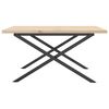 vidaXL Coffee Table X-Frame 90x90x45.5 cm Solid Wood Pine and Steel