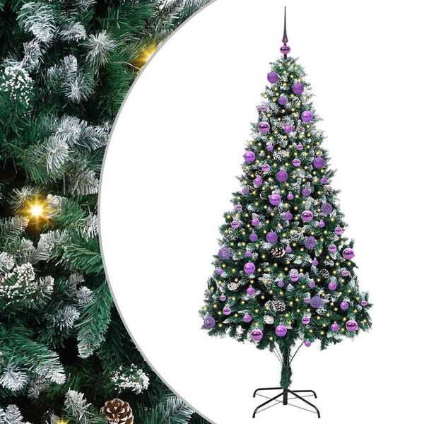 vidaXL Artificial Christmas Tree with 300 LEDs with Stand Green 210 cm