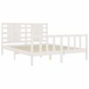 vidaXL Bed Frame without Mattress White King Size Solid Wood Pine