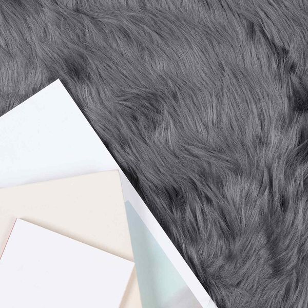 vidaXL Faux Sheepskin Rug Tafalla Anthracite 50 x 80 cm Polyester