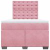 vidaXL Box Spring Bed with Mattress Pink 120x200 cm Velvet
