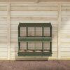 vidaXL Chicken Nesting Box with 8 Compartments Olive Green Metal