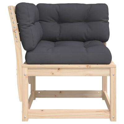vidaXL Garden Sofa Corner with Cushions 73x73x78 cm Solid Wood Pine