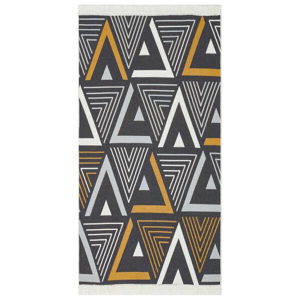 vidaXL Rug Yellow and Grey 80x150 cm Cotton