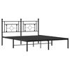 vidaXL Metal Bed Frame without Mattress with Headboard Black 160x200cm