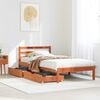 vidaXL Bed Frame without Mattress Wax Brown 90x190 cm Single Solid Wood Pine