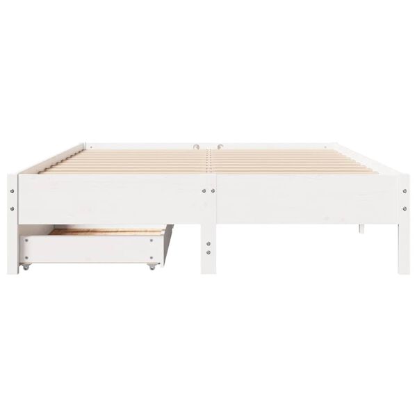 vidaXL Bed Frame without Mattress White 140x190 cm Solid Wood Pine
