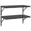 vidaXL Wall Shelves 2 pcs 75x40 cm Black Stainless Steel