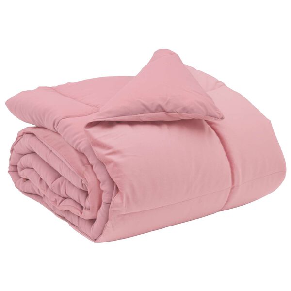 vidaXL Winter Duvet Quilted Pink 155 x 200 cm Microfiber