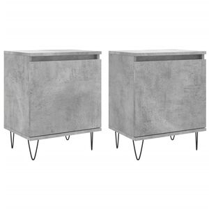 vidaXL Bedside Cabinets 2 pcs Concrete Grey 40x30x50cm Engineered Wood