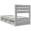 vidaXL Bed Frame Grey Sonoma 90 x 190 cm Solid Pine Wood