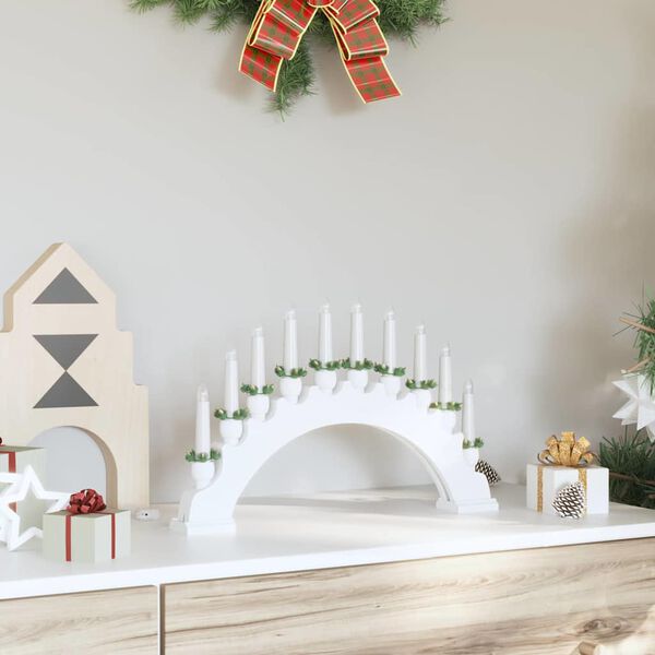 vidaXL Christmas Candle Arch with 10 LED Candles White 47 x 5 x 29 cm