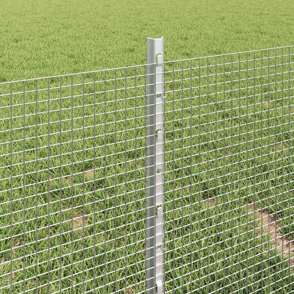 vidaXL Fence with Post Silver 0.4 x 10 m Steel