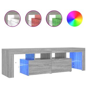 vidaXL TV Cabinet with LED Lights Grey Sonoma 140x36.5x40 cm
