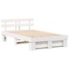vidaXL Bed Frame with Headboard White 140 x 190 cm Solid Pine Wood