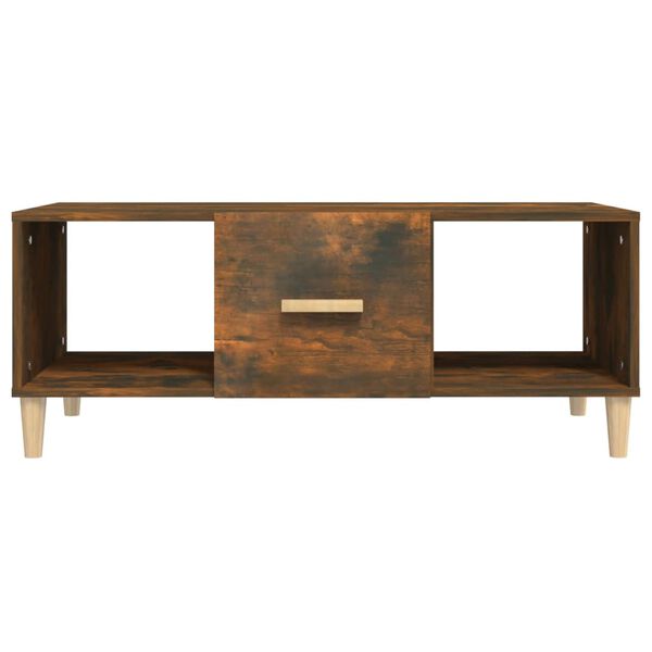 vidaXL Coffee Table Smoked Oak 102x50x40 cm Engineered Wood