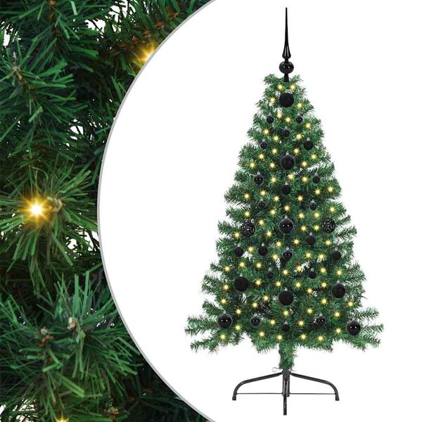 vidaXL Artificial Pre-lit Christmas Tree Green 120 cm PVC