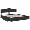 vidaXL Storage Bed with Headboard Black 200 x 200 cm Engineered Wood