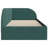 vidaXL Corner Bed Frame Dark Green 90 cm x 200 cm Velvet