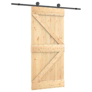vidaXL Sliding Door 95 x 210 cm Solid Pine Wood (Untreated)