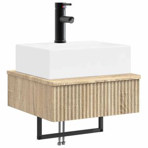 vidaXL Wall-Mounted Wash Basin Sonoma Oak 40 x 41 x 39 cm