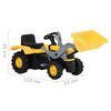 vidaXL Pedal Tractor with Excavator for Kids Yellow and Black