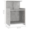 vidaXL Bed Cabinets 2 pcs Concrete Grey 40x35x60 cm Engineered Wood