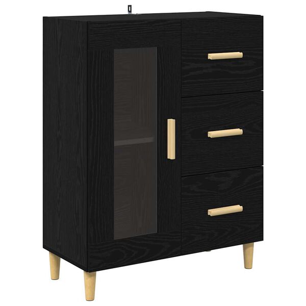 vidaXL Sideboard Black Oak 69.5 x 34 x 90 cm Engineered Wood