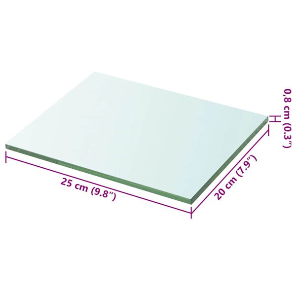 vidaXL Shelves 2 pcs Panel Glass Clear 20x25 cm