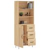 vidaXL Highboard Sonoma Oak 69.5x34x180 cm Engineered Wood