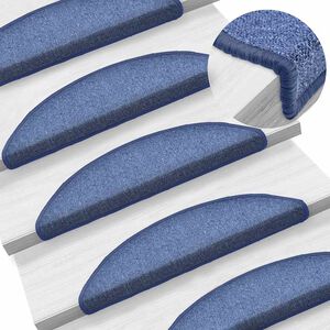 vidaXL Stair mats 15 pcs 56 x 17 x 3 cm Non-Slip Blue