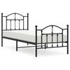 vidaXL Metal Bed Frame without Mattress with Footboard Black 80x200cm