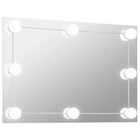 vidaXL Wall Mirror with LED Lights Rectangular Glass