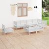 vidaXL 8 Piece Garden Lounge Set Solid Wood Pine White