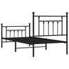vidaXL Metal Bed Frame without Mattress with Footboard Black 90x190cm