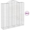 vidaXL Arched Gabion Baskets 11 pcs 200x50x200/220 cm Galvanised Iron