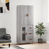 vidaXL Highboard Grey Sonoma 69.5x34x180 cm Engineered Wood