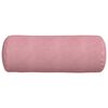 vidaXL Bolster Pillows 2 pcs Pink Ø 25 x 70 cm Corduroy Fabric