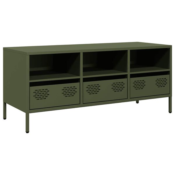 vidaXL TV Cabinet Olive Green 101.5x39x43.5 cm Cold-rolled Steel