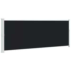 vidaXL Patio Retractable Side Awning 180x500 cm Black