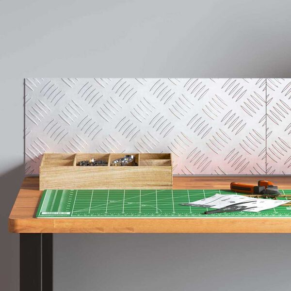 vidaXL Stair Tread Rectangular 2 pcs Silver 50 x 20 cm Aluminium