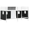 vidaXL Kids'Loft Bed Frame with Curtains White and Black