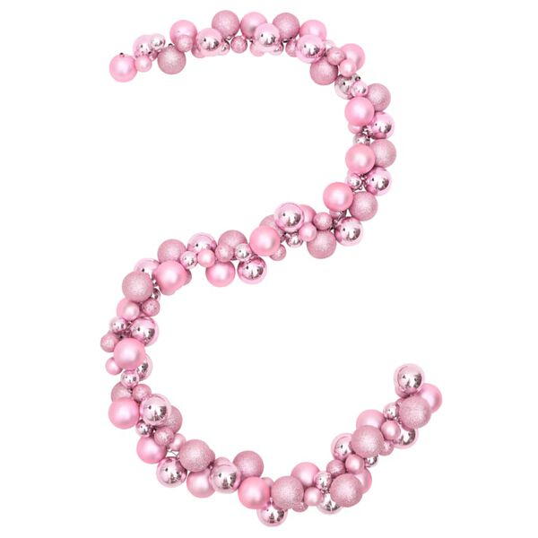 vidaXL Christmas Balls Garland Pink 175 cm Polystyrene