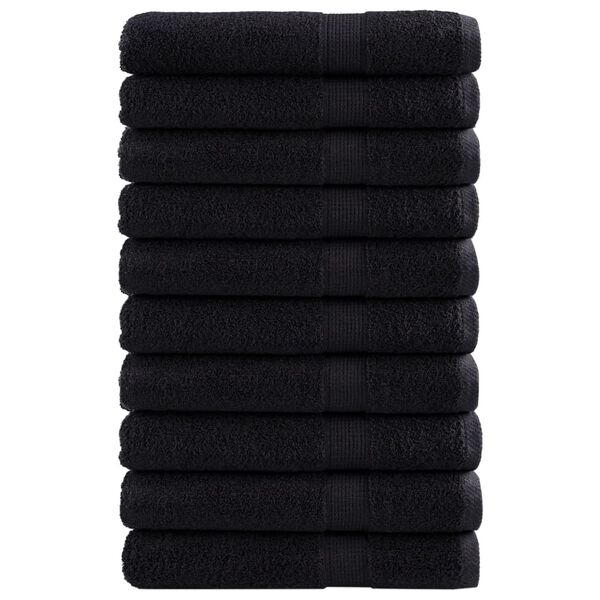 vidaXL Premium Towels SOLUND 10 pcs Black 100x200 cm 600 gsm
