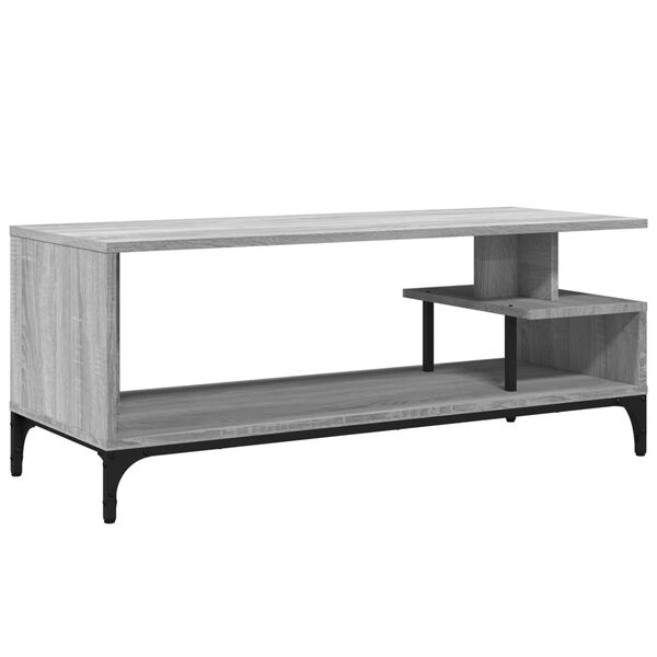 vidaXL TV Cabinet Grey Sonoma 102x40x41 cm Engineered Wood and Powder-coated Steel