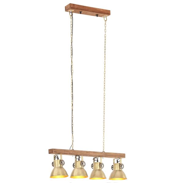 vidaXL Industrial Ceiling Lamp Brass E27 Mango Wood