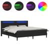 vidaXL Bed Frame with LED Strip Lights Black 180 x 200 cm Faux Leather