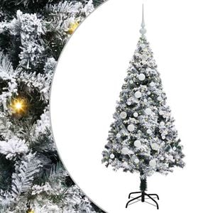 vidaXL Artificial Christmas Tree with 150 LEDs with Stand White 150 cm